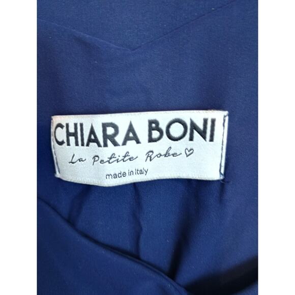 Chiara Boni La Petite Robe Womens 42 (US 6) Blue Off Shoulder Eunice Dress - Picture 3 of 8